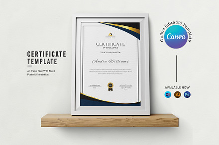 Word docx certificate template | Stationery Templates ~ Creative Market