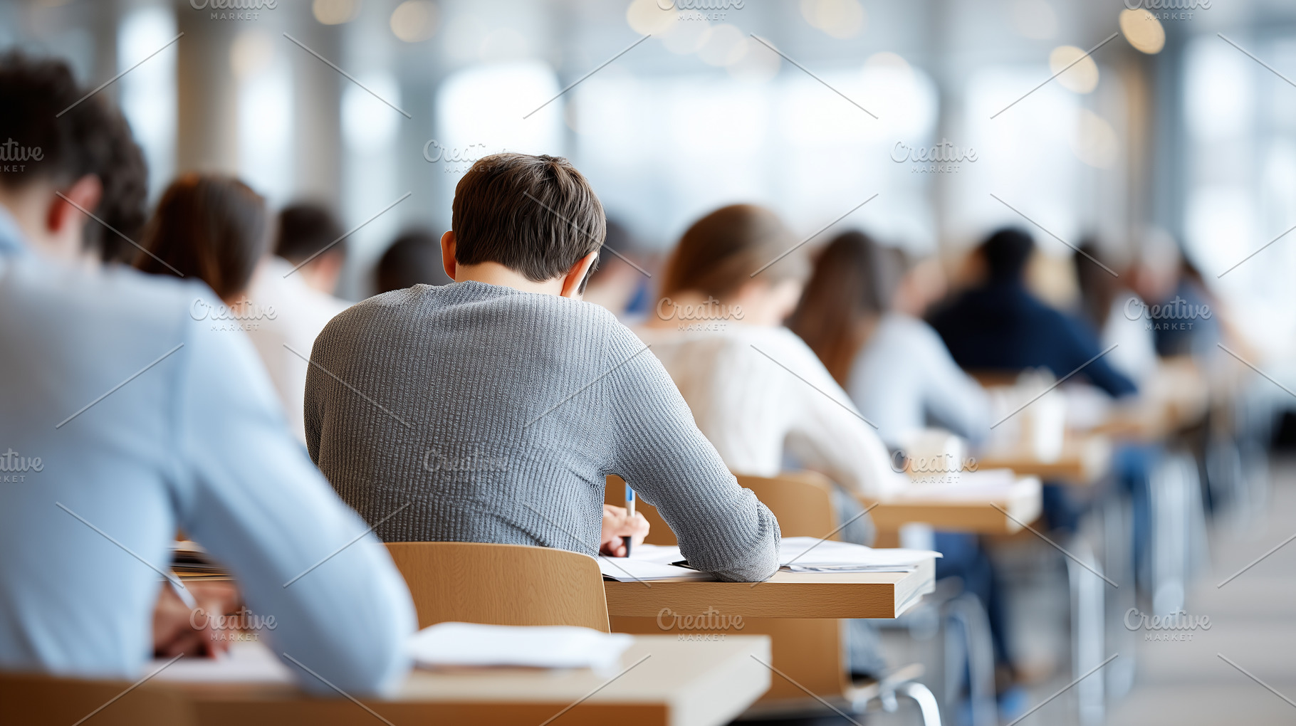 Students sitting in a classroom, a School & Education Photo by MistyDay