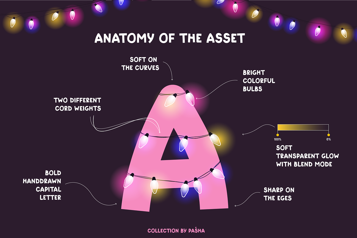 Colorful Fairy Letters & Lights, a Graphic by Pásha (Photo 2 of 6)