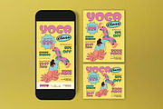 Yellow Quirky Yoga Class Flyer Set, a Flyer Template by graphicook (Thumbnail 3 of 3)