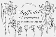 Daffodil flower SVG Line art vector, an Object Graphic by mArtstore (Thumbnail 1 of 4)
