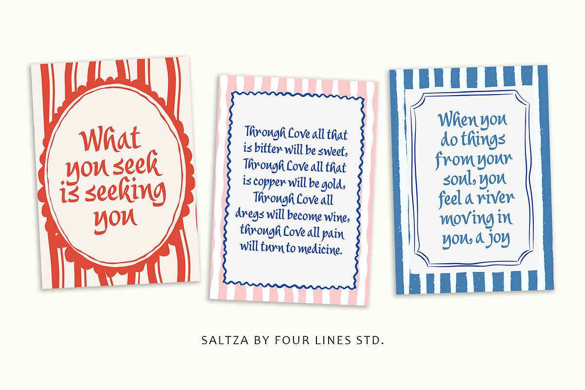 Saltza – A Decorative Handcrafted, a Handwritten Font by Four Lines Std. (Photo 6 of 11)