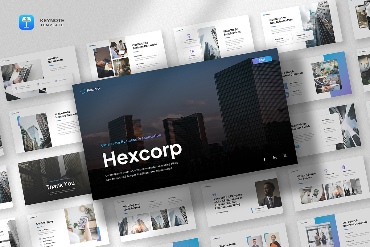 Corporate Business Keynote Template, a Presentation Template by fluffstudio (Photo 1 of 6)
