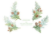 Winter greenery floral clipart, a Decorative Illustration by My Wondercolor (Thumbnail 5 of 6)