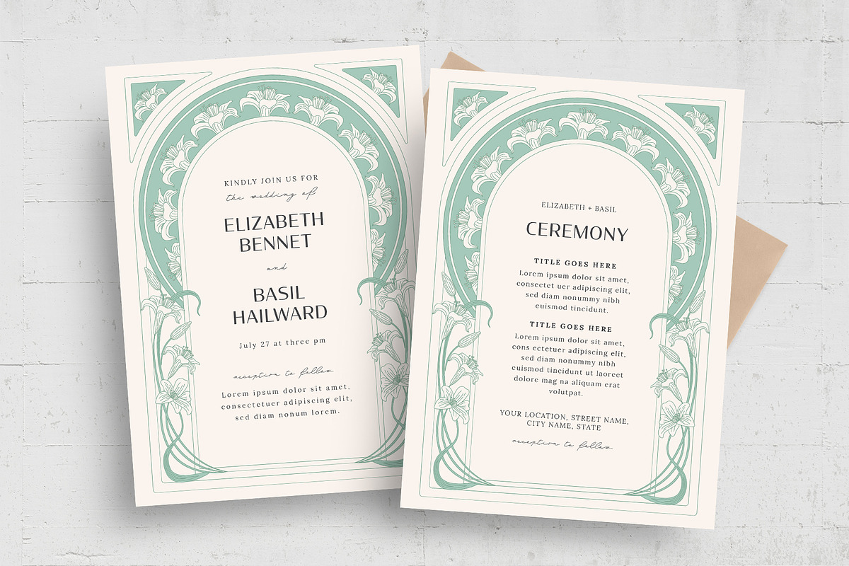 Vintage Wedding Invitation Template, an Invitation Template by BrandPacks (Photo 6 of 6)