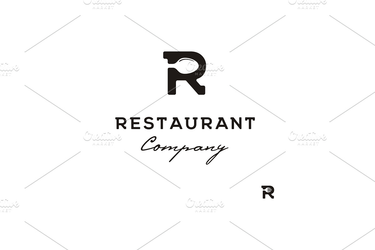 Initial R Spoon Fork Restaurant Logo, a Branding & Logo Template by ...
