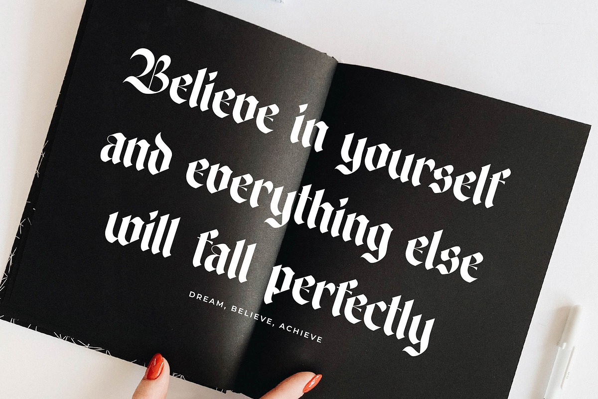 Wilfred Knights Modern Blackletter, a Blackletter Font by timelesstype.co (Photo 5 of 20)