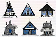 Winter Cottage PNG Bundle, an Illustration by CreationArt (Thumbnail 4 of 4)