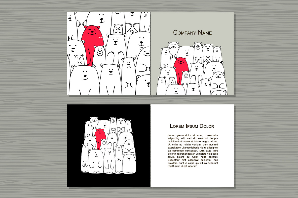 Card templates with white bears, a Card Template by Kudryashka (Photo 7 of 14)