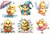 Watercolor Cute Chick Clipart, an Illustration by OK Design (Thumbnail 5 of 5)