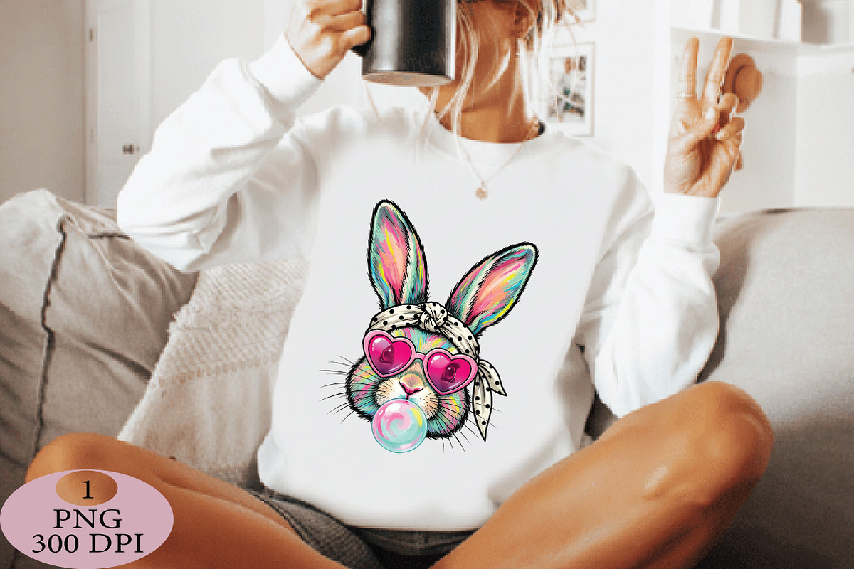 Retro Happy Easter Bunny Png, an Illustration by Daily.Designs (Photo 3 of 5)