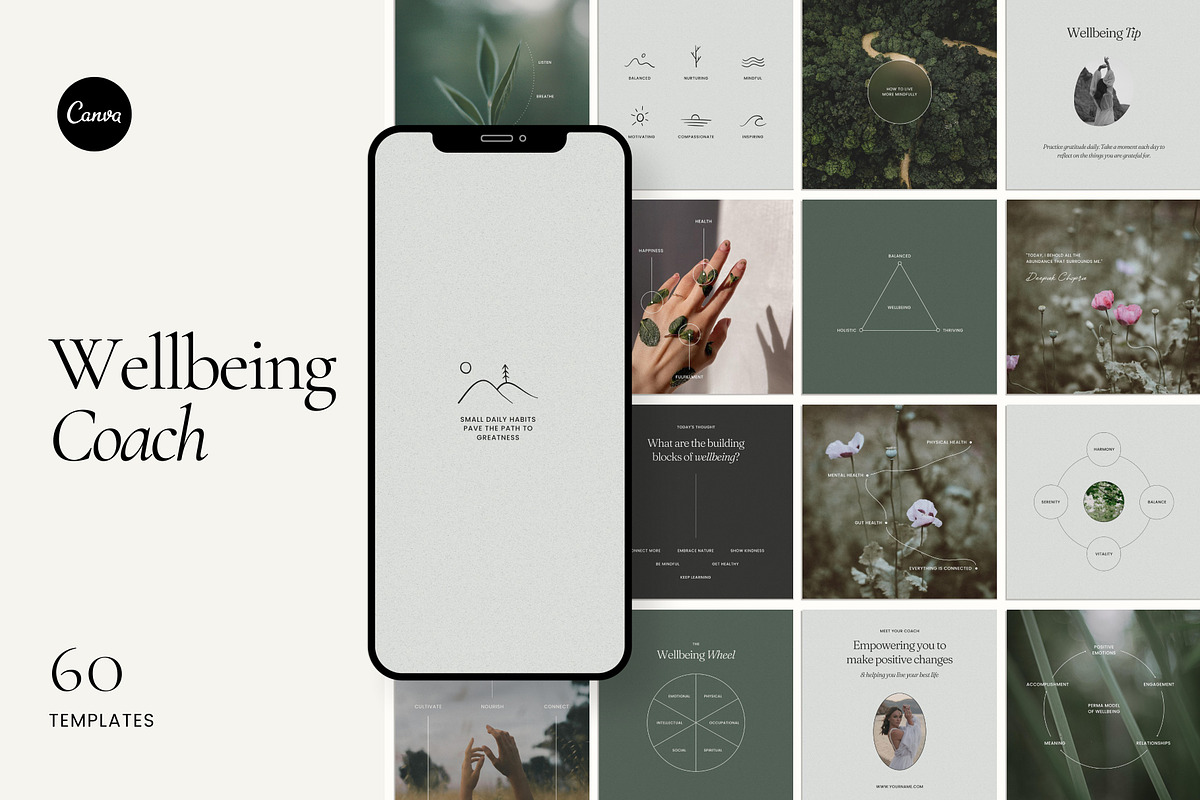 Wellbeing Coach Template - Canva, a Social Media Template by Willoe Studio (Photo 1 of 10)