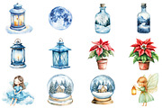 Watercolor Christmas Cute Fairy, an Illustration by CitraGraphics (Thumbnail 2 of 5)