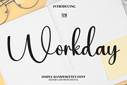 Workday | Script Font, a Script Font by Scratchones (Thumbnail 1 of 8)