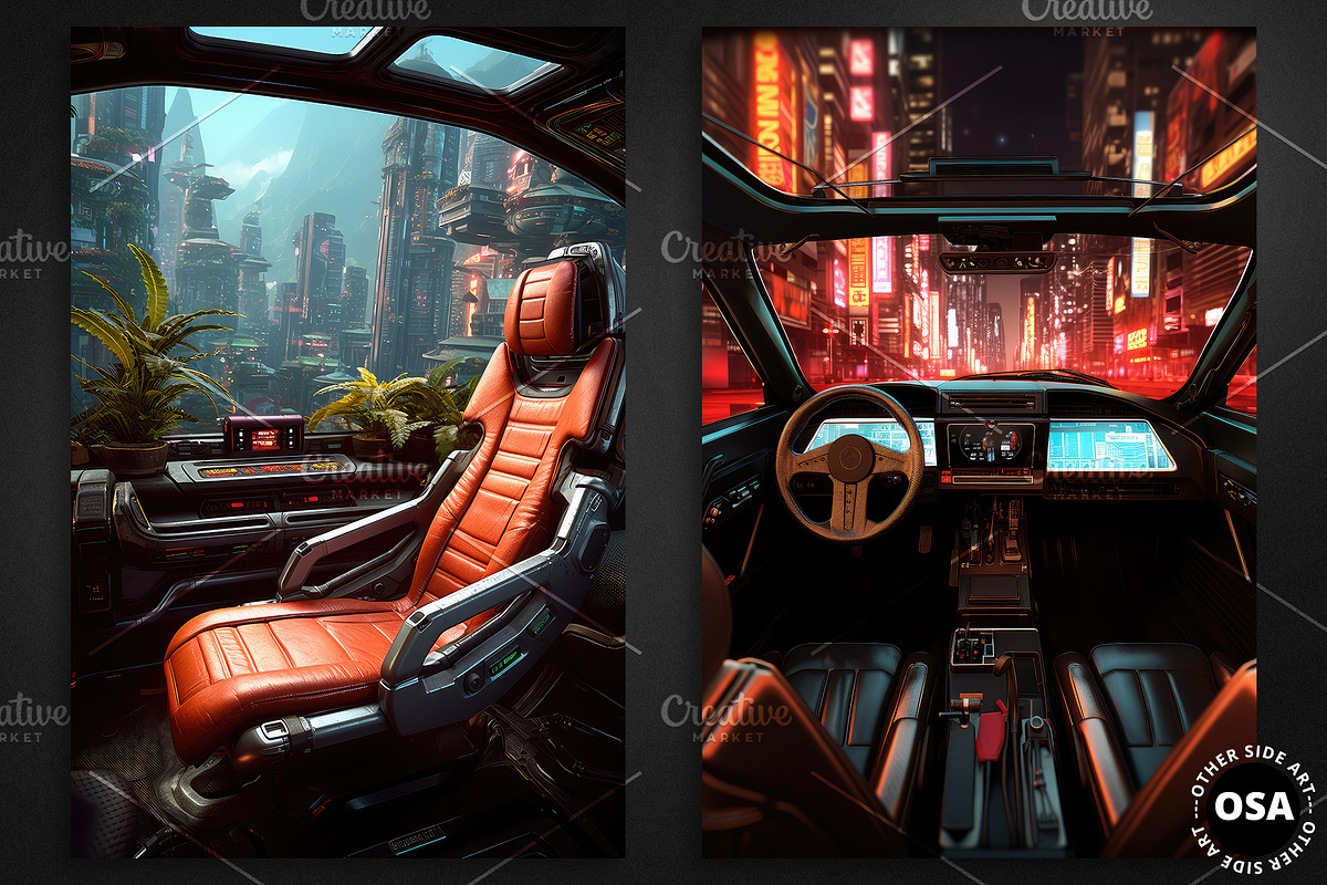 Cyberpunk Vehicle Interior Poster, a Background Graphic by Other Side Art (Photo 2 of 5)