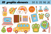 Groovy School Vector Clipart Pack, an Education Illustration by NataKa (Thumbnail 2 of 4)