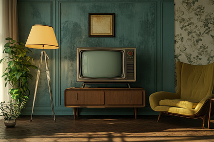 Retro television setup in vintage ro, a Photo by Iftikhar Alam