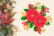 Red Poinsettia, Christmas watercolor, an Illustration by EL_SUHOVA (Thumbnail 4 of 18)