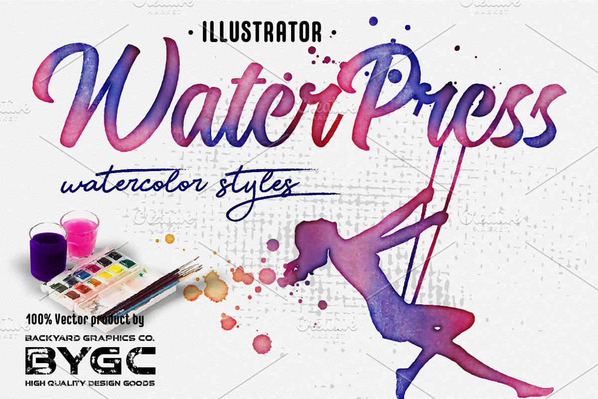 WaterPress Vector Watercolor Effects