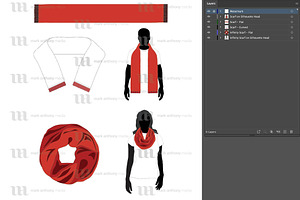 Scarves Bundle - Template Mockup