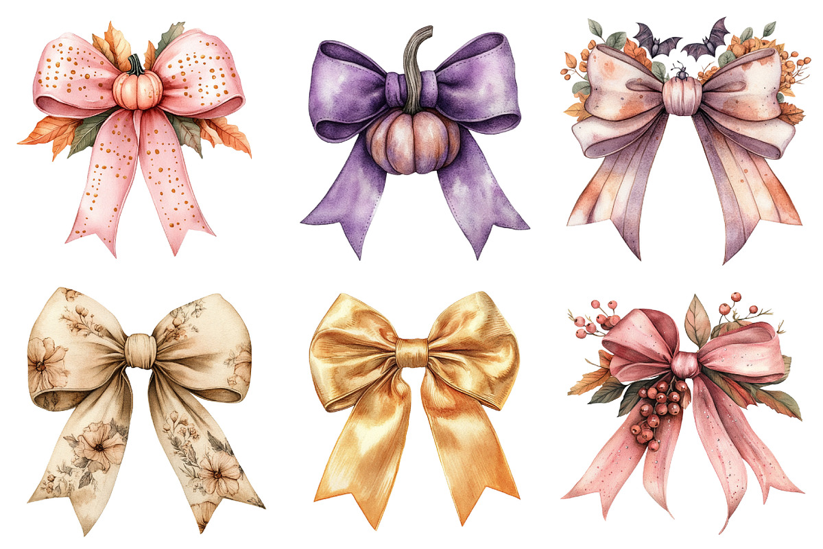 Autumn Coquette Bows Clipart, an Illustration by Daily.Designs (Photo 2 of 5)