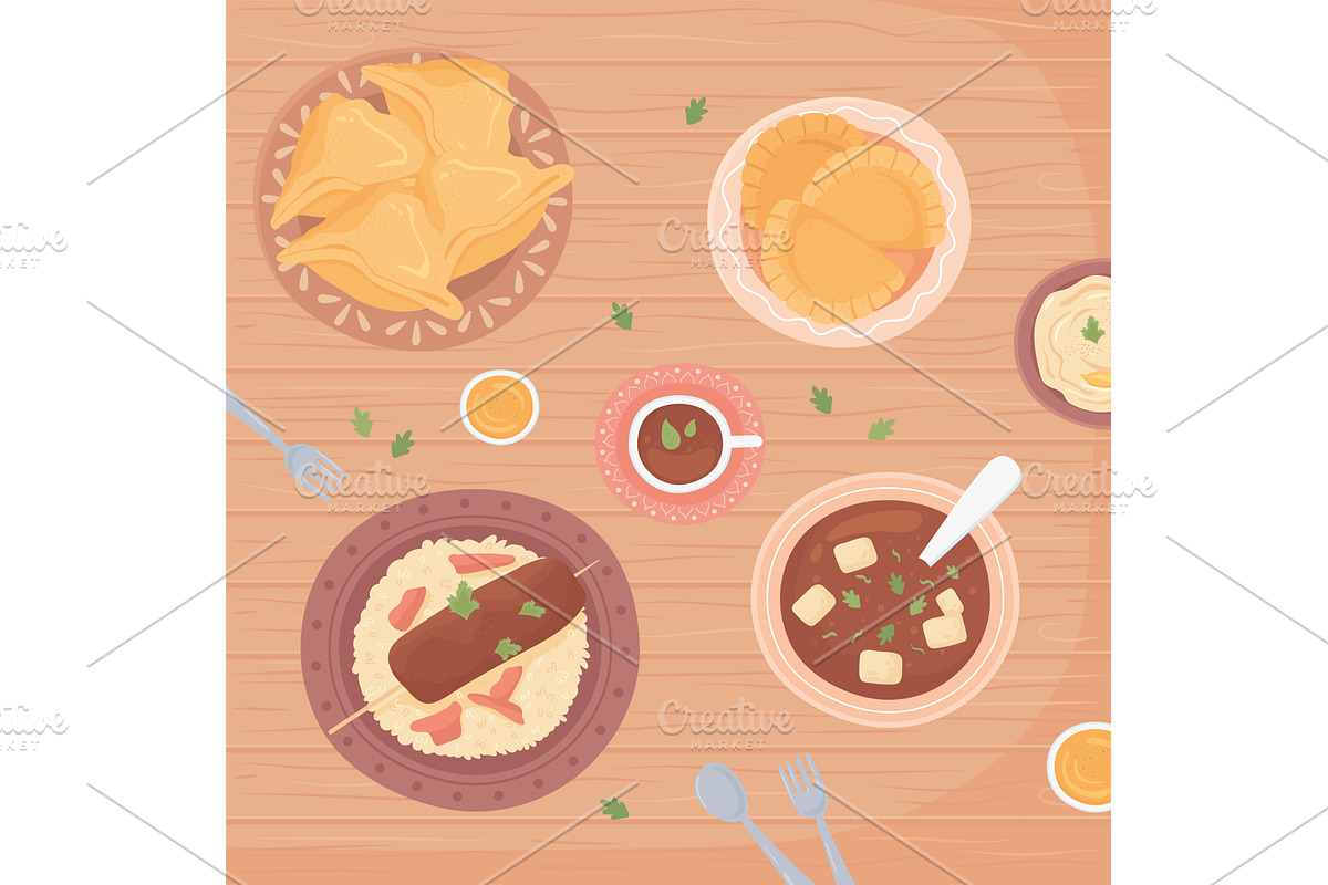 different delicious food, a Food Illustration by studiogstock