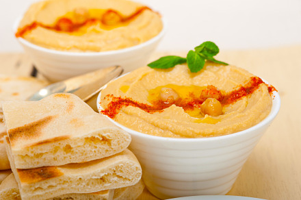 Hummus with pita bread, a Food & Drink Photo by keko64
