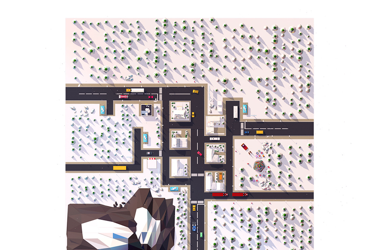 Low Poly City Winter Pack, an Environmental 3D Model by Anton Moek (Photo 8 of 9)