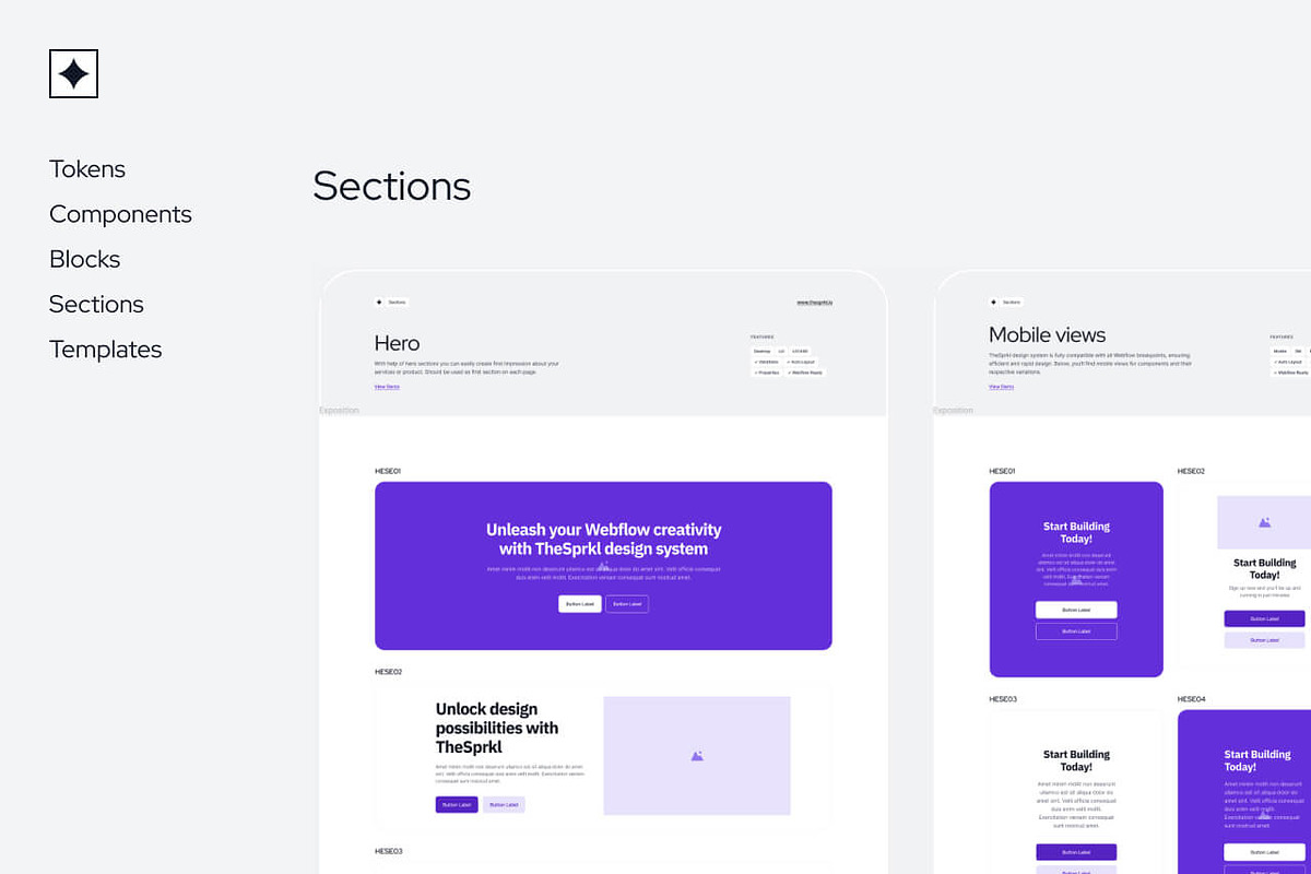 TheSprkl Figma Kit for Webflow, an UI Kit Template by EGO Creative Innovations (Photo 4 of 6)