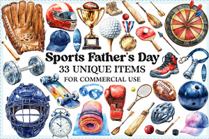 Watercolor Sports Father's Day PNG, an Illustration by Craft Nest