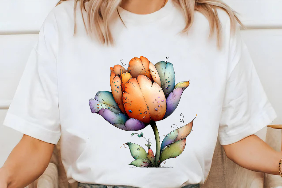 Whimsical Spring Tulip Flower Clipar, an Illustration by designcity5 (Photo 3 of 5)
