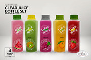 Clear Juice Bottle Sets Mockup, a Packaging Mockup by INCDesign (Thumbnail 3 of 10)