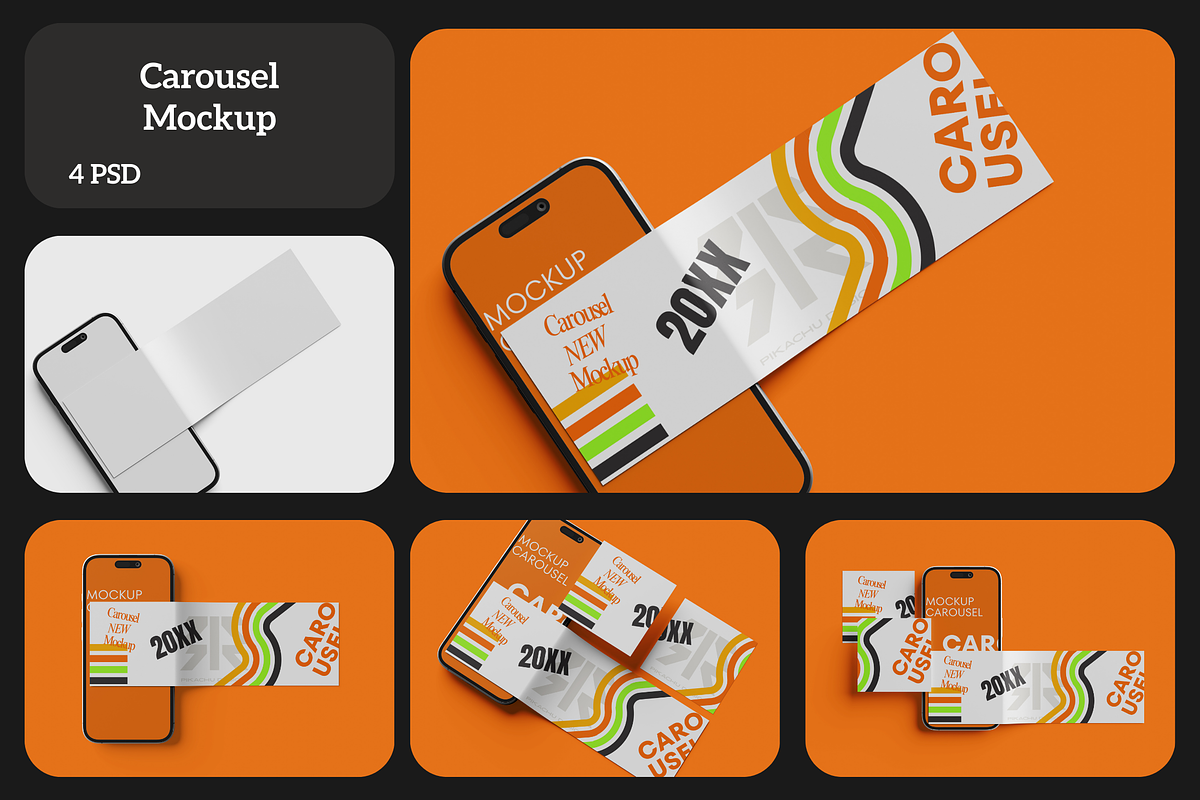 Carousel Mockup, an Advertising Mockup by Pikachudesign (Photo 1 of 5)