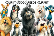 Quirky Dog Breeds Clipart, a Seasonal Illustration by CreationArt (Thumbnail 1 of 7)