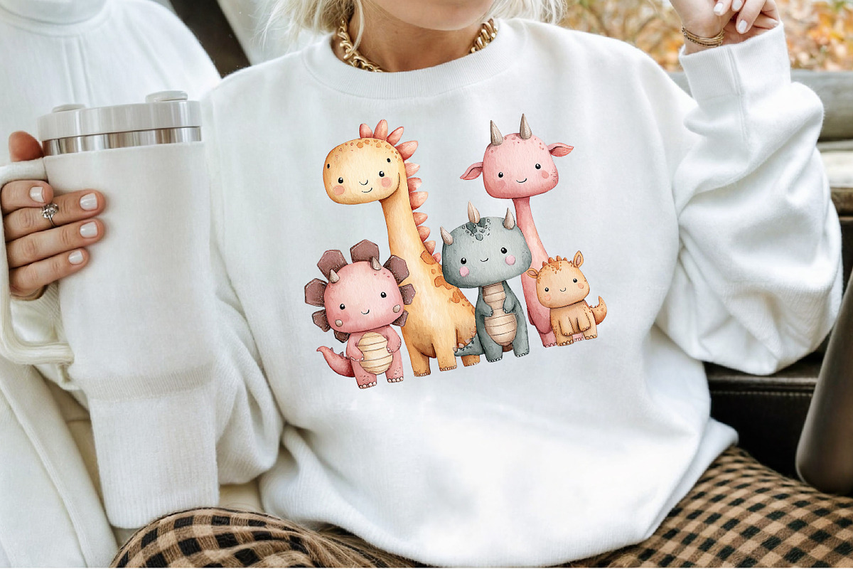 Watercolor Cute Dinosaurs Clipart, an Illustration by Sublimation Artist (Photo 4 of 6)