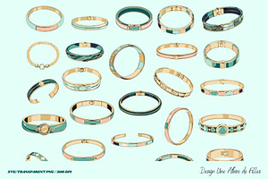 40 LUXURY BRACELETS VECTOR CLIPART