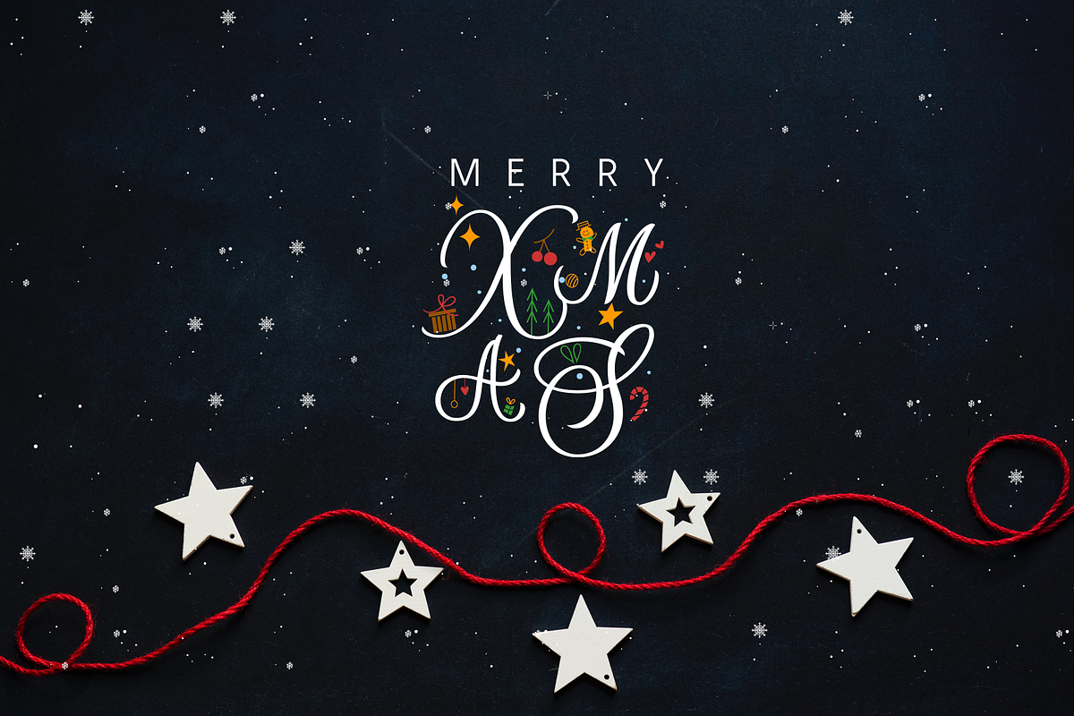 Christmas Colors Monogram Font, a Handwritten Font by Leah Design (Photo 9 of 10)