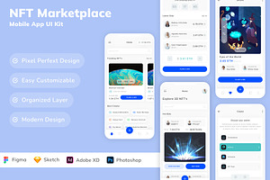 NFT Marketplace Mobile App UI Kit, an UI Kit Template by Betush