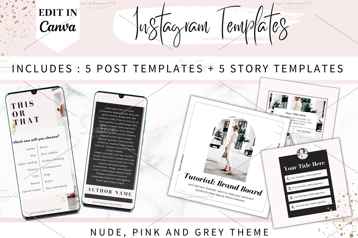 Blush Instagram Post Templates Canva, a Social Media Template by Studio ...