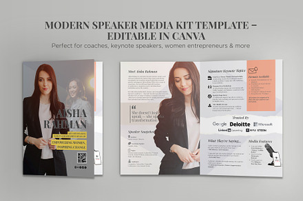 Modern Speaker Media Kit Template, a Brochure Template by Oshin Design