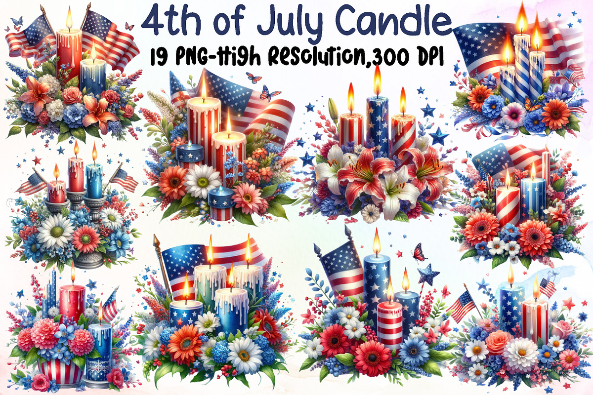 4th of July, Independence Day Clipar, an Illustration by Sublimation Artist (Photo 1 of 6)