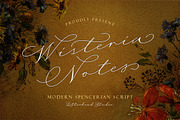 Wisteria Notes - Modern Script Font, a Script Font by Letterhend Studio (Thumbnail 1 of 9)