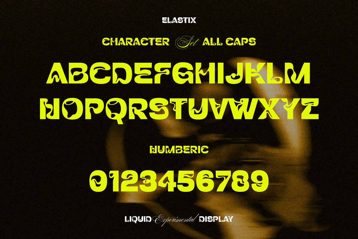 Elastix - Liquid Experimental Font, a Sans Serif Font by Drizy (Photo 3 of 10)