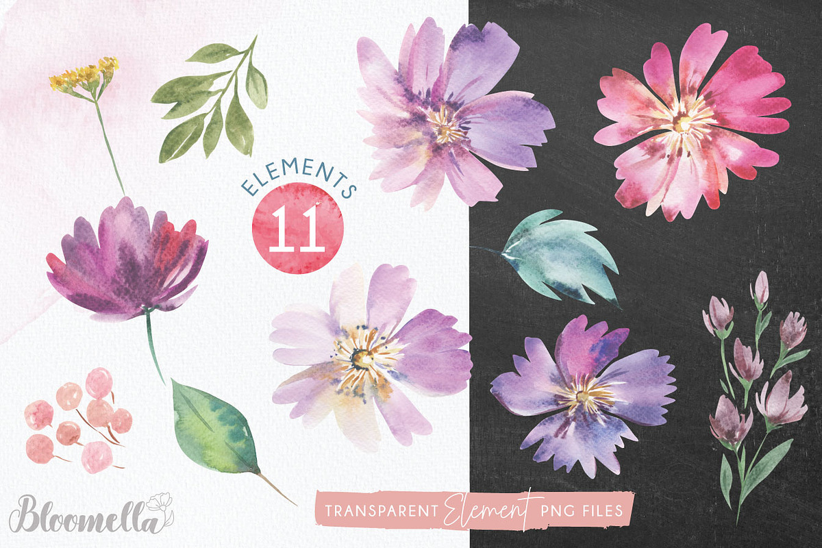 Watercolour Flowers Pink Florals, a Decorative Illustration by Bloomella (Photo 8 of 8)
