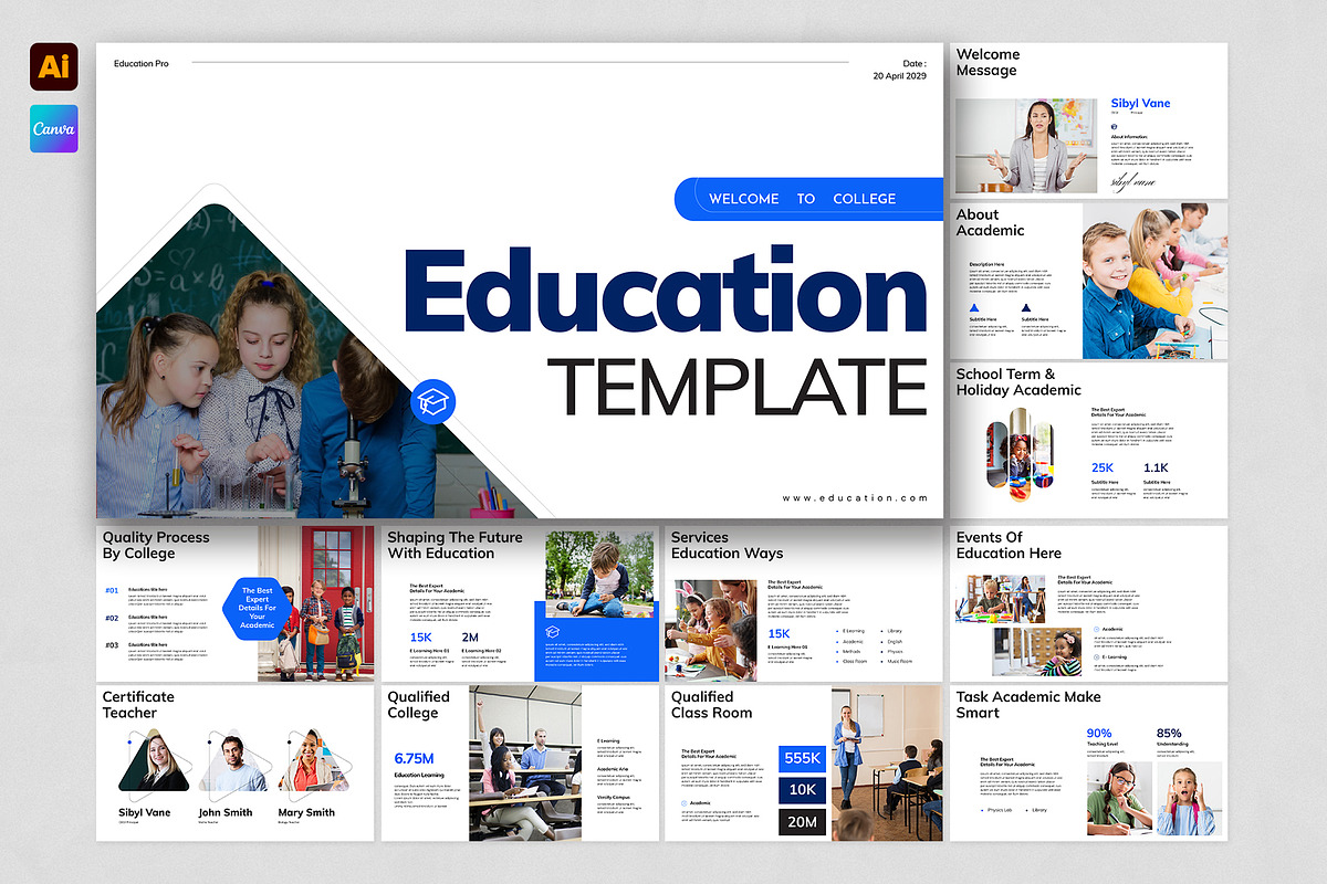 Education Presentation Template, a Presentation Template by E-Type (Photo 1 of 5)