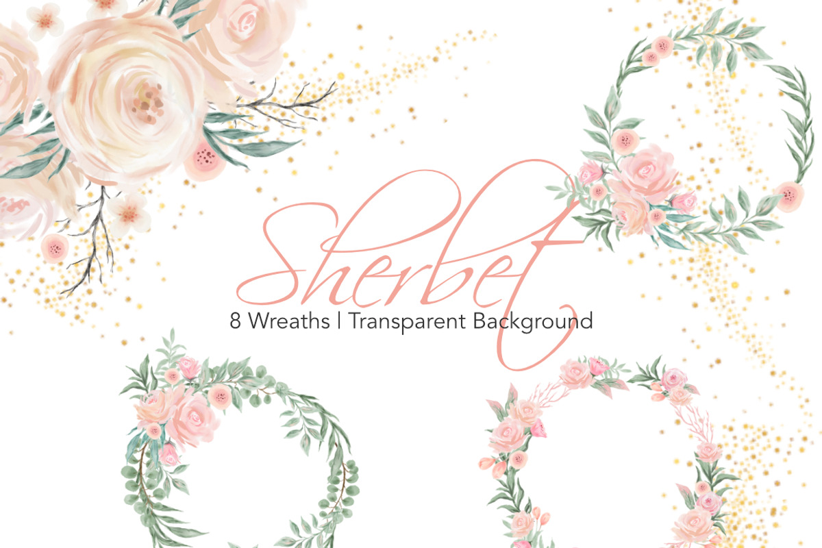 Watercolor Flowers - Sherbet, an Illustration by Feather Grace Designs (Photo 3 of 7)