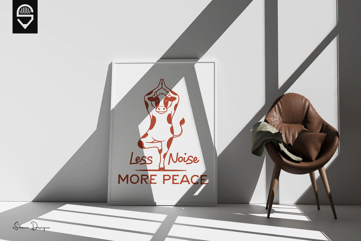 Meditative Yoga Cow T-shirt Design, an Animal Illustration by shaondesigns (Photo 5 of 6)