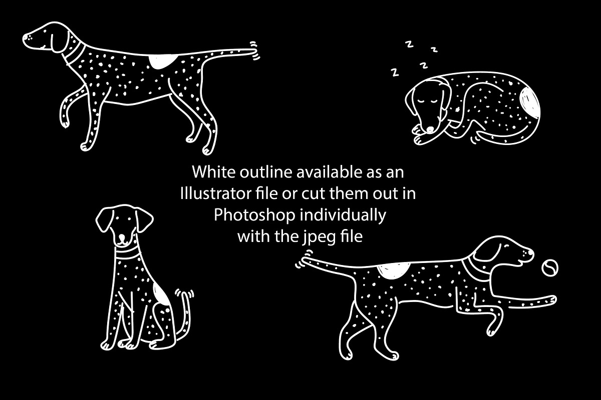 Cute Doodle Pointer dogs, an Animal Illustration by Liz Pengilley Studio (Photo 3 of 4)