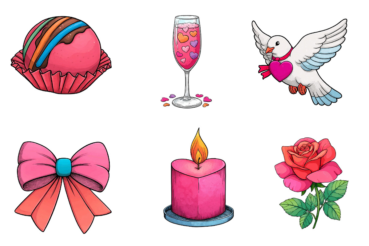 Watercolor Valentine's Day clipart, an Illustration by CreationArt (Photo 2 of 5)