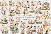 Pastel Easter Watercolor Clipart, an Illustration by DreamCafeArt (Thumbnail 1 of 6)